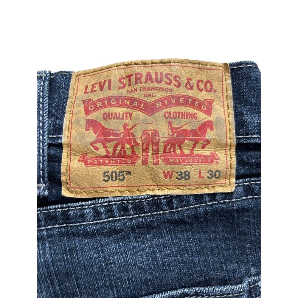 Levis 505 Men's Size 38x30 Jeans Straight Leg Blue Denim Red Tab Levi's 38 Mens - Picture 3 of 8